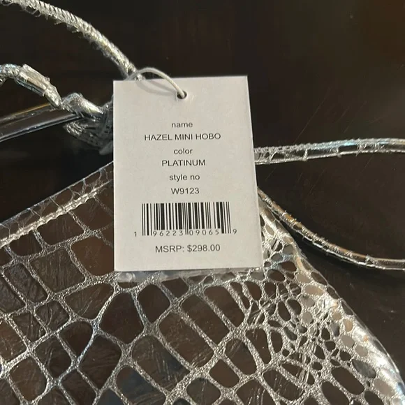 Walter Baker Silver Mini Bag with Crocodile Embossing - Picture 2 of 5